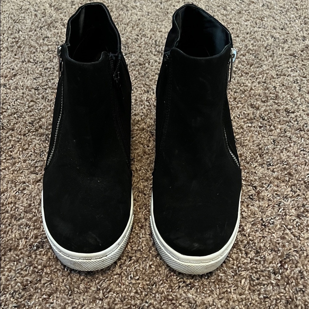 Brash Black Wedge Sneakers